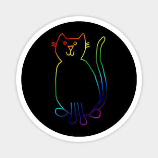 Rainbow Cats Line Drawing Magnet